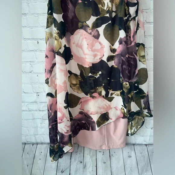 SLNY purple, pink & green floral sleeveless dress size 8 - Picture 7 of 12